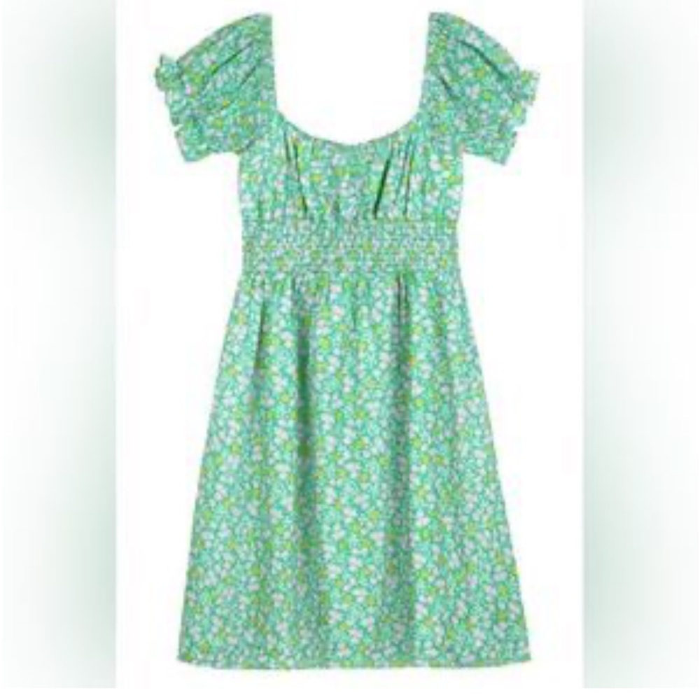 WRAY New York Floral Smocked Ruffle Sleeve Dress Size M - Picture 2 of 6